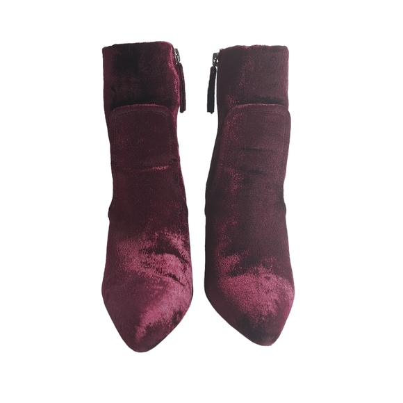 Steve Madden Women's Jaque Burgundy Velvet Ankle Boots 9M - Picture 3 of 15